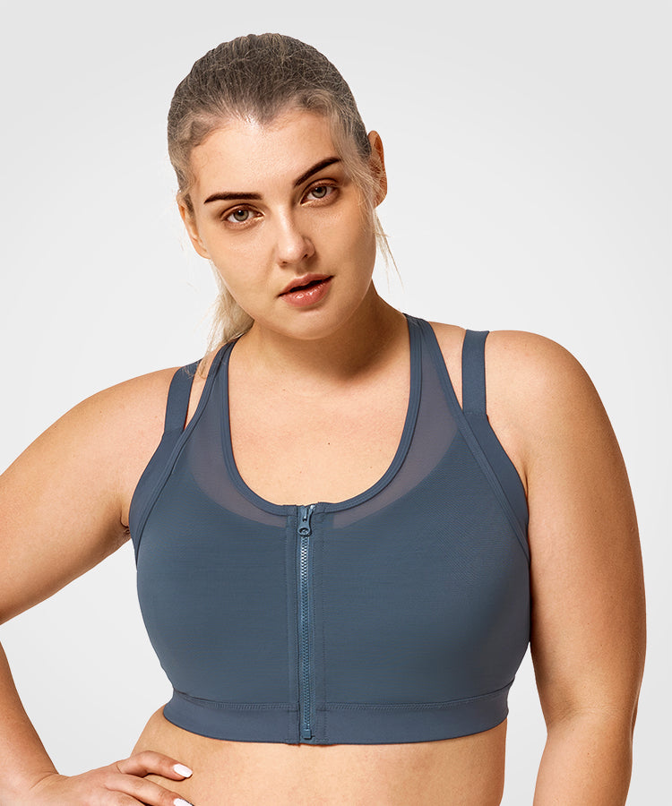 Plus Size Women's High Impact Sports Bra With Molded Cups And