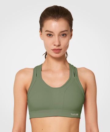 Women's Solid Color Push Up Sports Bra Sports Bras Compression Running  Sporty High Impact Tank Crop Color Block Mesh High Neck at  Women's  Clothing store